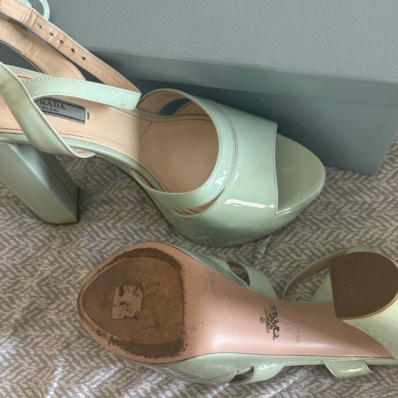 Prada Mint/Teal Platform Heels 5.5 inch heels with 3 inch platform eu 41 - Picture 4 of 5